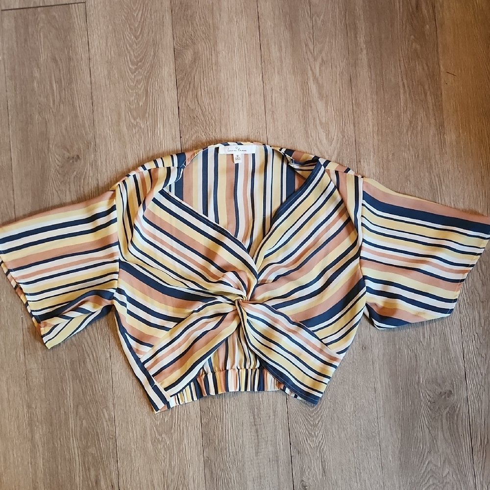 Striped Knot Front Top